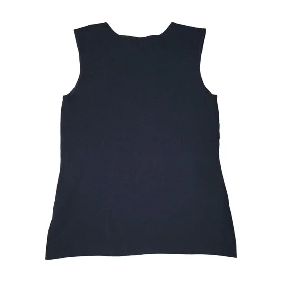 Jones New York Collection Platinum Sleeveless Black Ripped Top Size Large - Picture 5 of 7